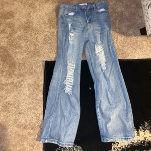 size 3 baggy jeans distressed